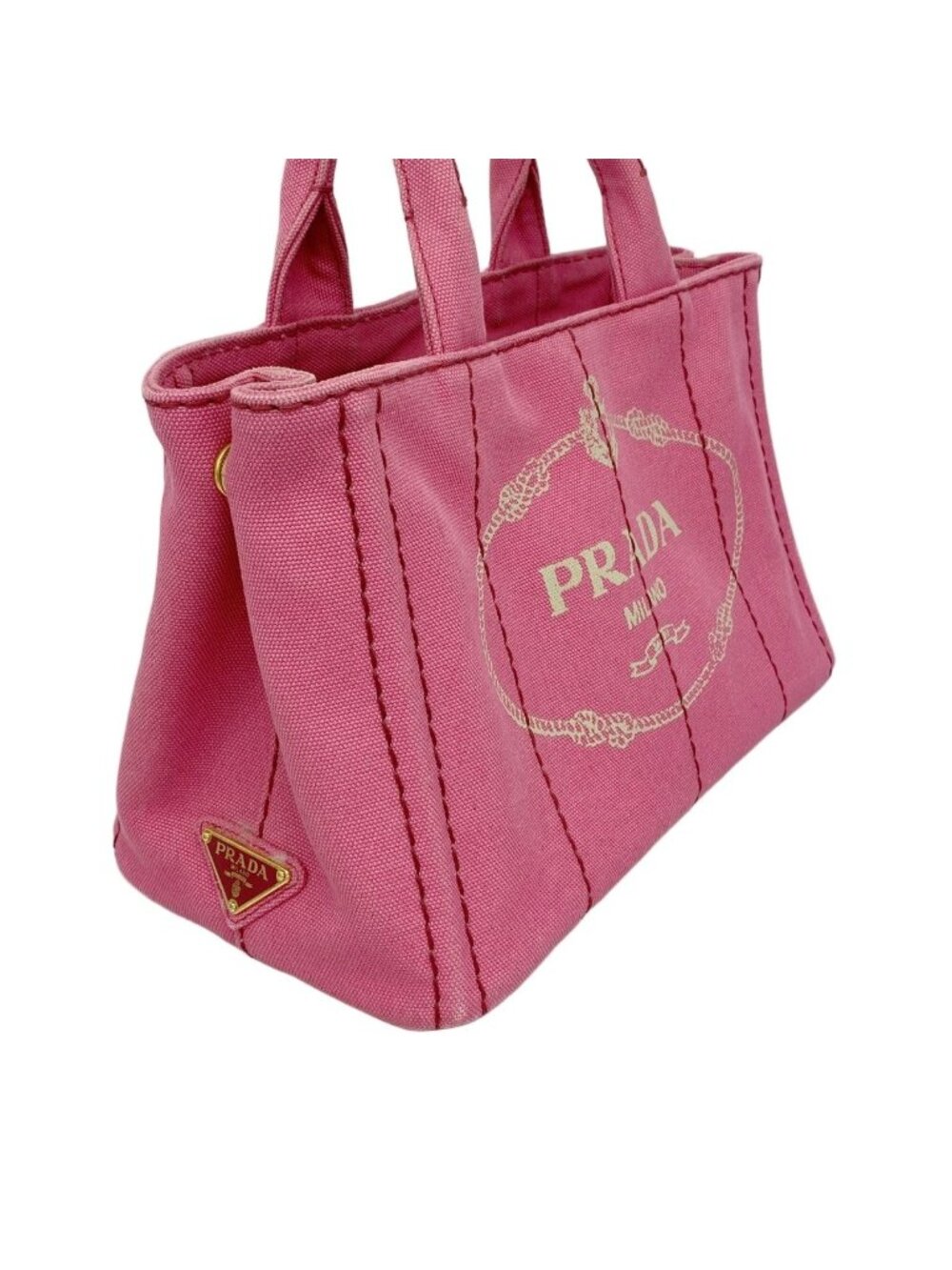 Prada Tote Canapa Canvas Pink Gold - Picture 2 of 10